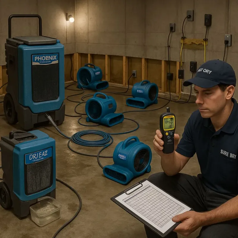 Structural Drying and Dehumidification process in Fountainebleau, FL